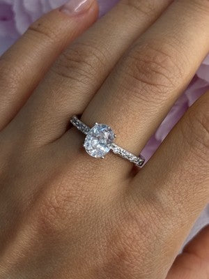 Shiny 925 Sterling Silver CZ Ring Size 10