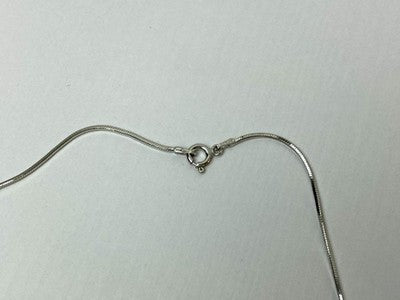 925 Sterling Silver CZ Chain With Pendant Italy