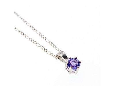 925 Sterling Silver Iolite Chain With Pendant