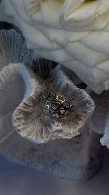 Heart Pattern Romantic 925 Sterling Silver Ring Size 7