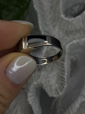 Vintage 925 Sterling Silver Black Onyx & Marcasite Ring Size 8.5