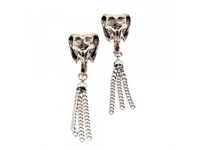 925 Sterling Silver "Elephant" Earrings Italy