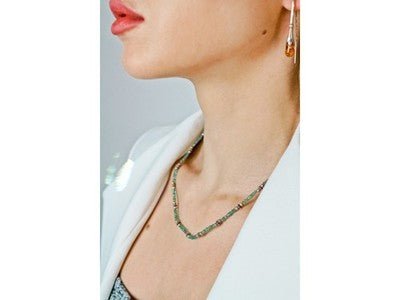 925 Sterling Silver Green Jade Necklace