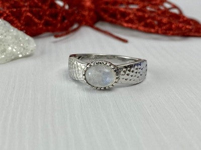 925 Sterling Silver Moonstone Ring Size 10.25