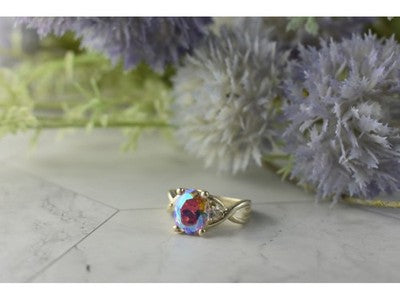 925 Sterling Silver Mystic CZ Ring Size 7.25