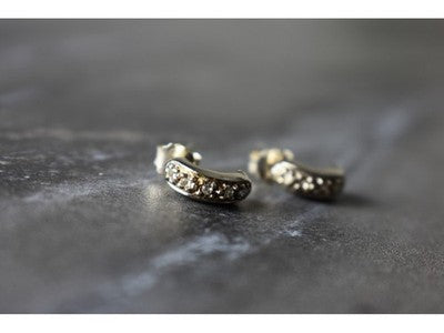 925 Sterling Silver White CZ Stud Earrings