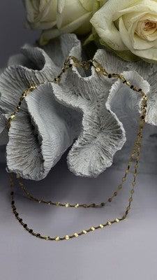 Italy 925 Sterling Silver Gold Plated Chain Sparkle Station Necklace