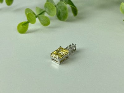 925 Sterling Silver Yellow & White CZ Pendant