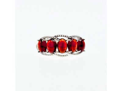 925 Sterling Silver Pyrope Garnet Ring Size 7