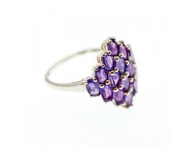 925 Sterling Silver Purple Tourmaline Ring Size 9.5
