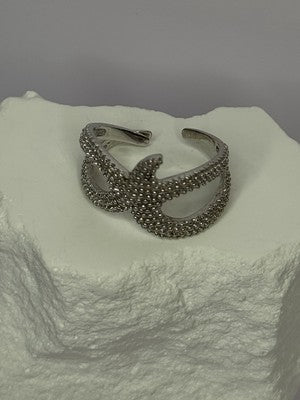 925 Sterling Silver "Sea Star" Ring Size 6-7 (Adjustable)
