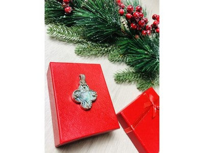 925 Sterling Silver Haliotis & CZ Pendant