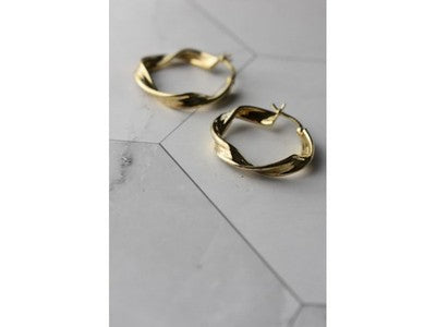 925 Sterling Silver Gold Plated Classic Earring