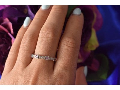 925 Sterling Silver Pink & White CZ Ring Size 10.25