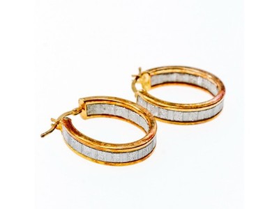 Milor 925 Sterling Silver Gold Plated Earrings Italy