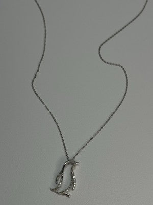 14K WHITE GOLD DIAMOND PENGUIN NECKLACE LENGTH 17 INCH
