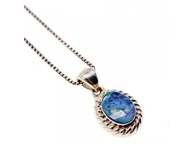 925 Sterling Silver Opal Chain With Pendant