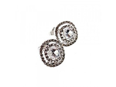 925 Sterling Silver CZ "Holiday" Stud Earrings