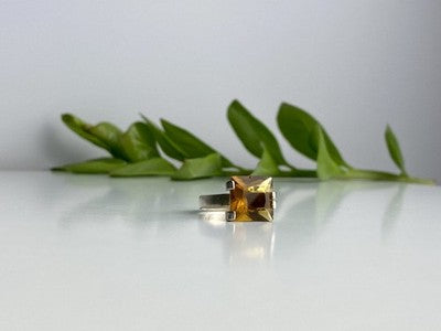 Vintage 925 Sterling Silver Heliodor Ring Size 6.75