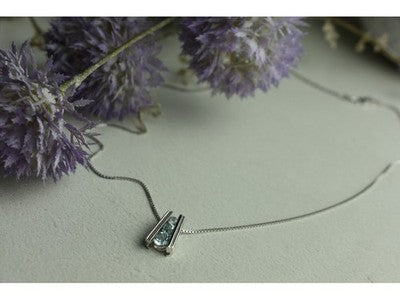 925 Sterling Silver Blue Spinel Chain With Pendant
