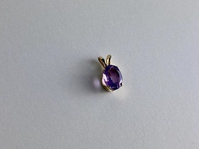 14K Yellow Gold Amethyst Pendant