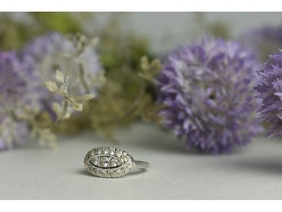 925 Sterling Silver White Beryl/Goshenite Ring Size 5.5
