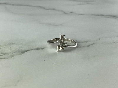 925 Sterling Silver CZ "Love" Ring Size 8