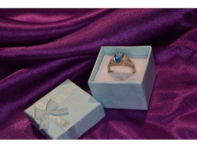 925 Sterling Silver Blue Topaz Openwork Ring Size 6.5