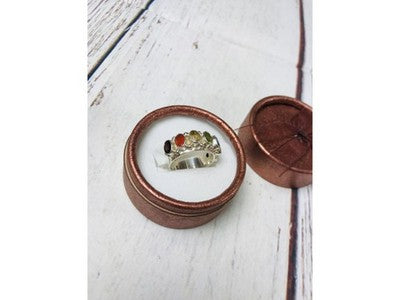 925 Sterling Silver Multi Gemstones Ring Size 8.5