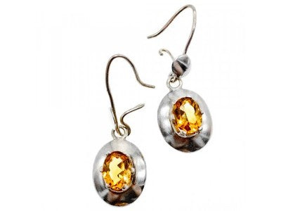 925 Sterling Silver Yellow Tourmaline Earrings