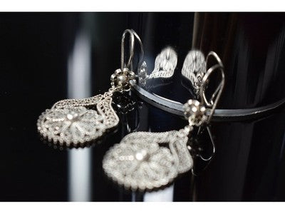 925 Sterling Silver "Lace Flowers" Earrings Turkey