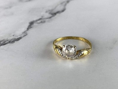 Classic Ring in Gilding (14K ) With CZ Size 7