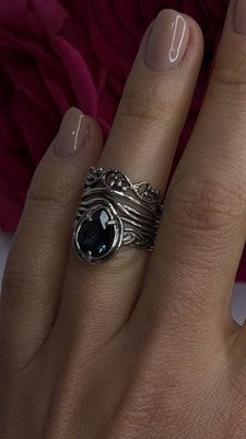 Israel Vintage 925 Sterling Silver Aquamarine Ring Size 6