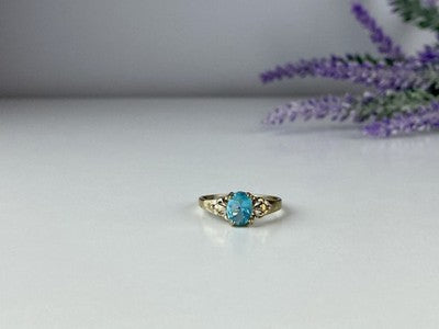925 Sterling Silver Blue Topaz Ring Size 10