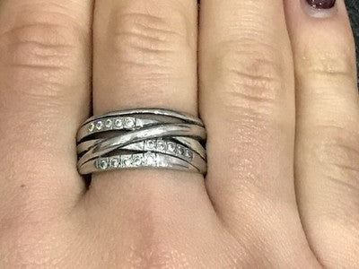 925 Sterling Silver CZ Ring Size 10