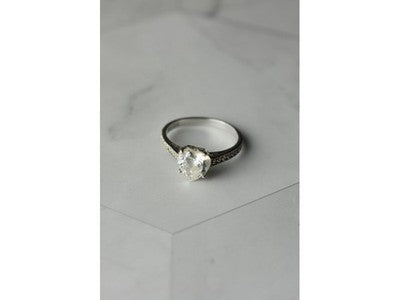 925 Sterling Silver CZ "Heart" Ring Size 8