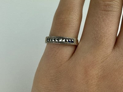 Vintage 925 Sterling Silver Marcasites Ring Size 5.5