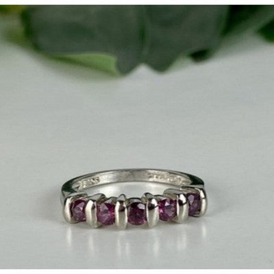 925 Sterling Silver Morganite Ring Size 6