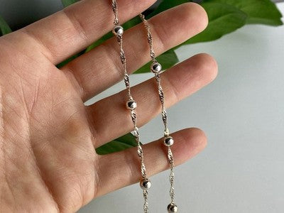 925 Sterling Silver Necklace Italy 17.7 In