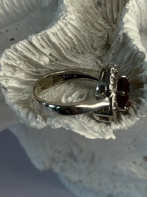 925 Sterling Silver Spinel & CZ Ring Size 7