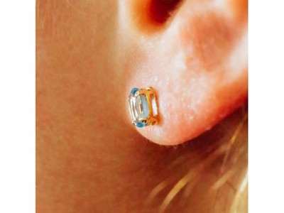 14K YELLOW GOLD TOPAZ STUD EARRINGS