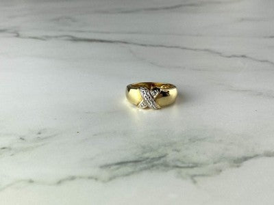 925 Sterling Silver Gold Plated Ring Size 5.5
