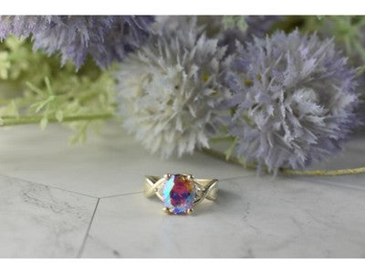 925 Sterling Silver Mystic CZ Ring Size 7.25