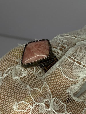 Vintage 925 Sterling Silver Morganite Ring Size 8