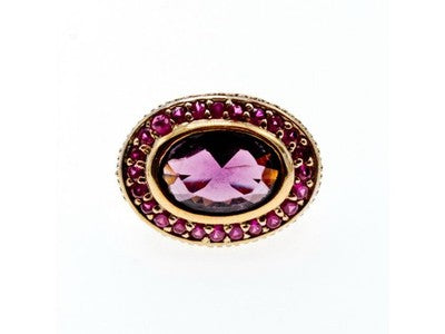 925 Sterling Silver Gold Plated CZ Ring Size 5.5