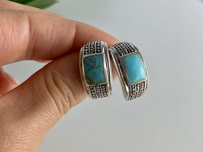 Vintage 925 Sterling Silver Turquoise Earrings