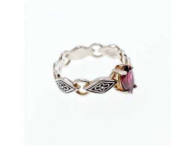 925 Sterling Silver Almandine Ring Size 7