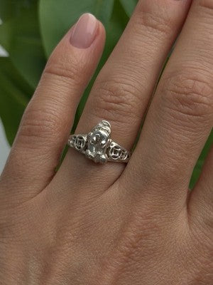 Vintage 925 Sterling Silver Frog Ring Size 7.5