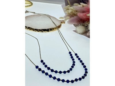 925 Sterling Silver Blue Agate Necklace