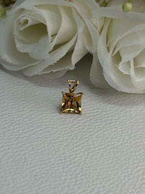 10K YELLOW GOLD CITRINE PENDANT LENGTH 0.40 INCH